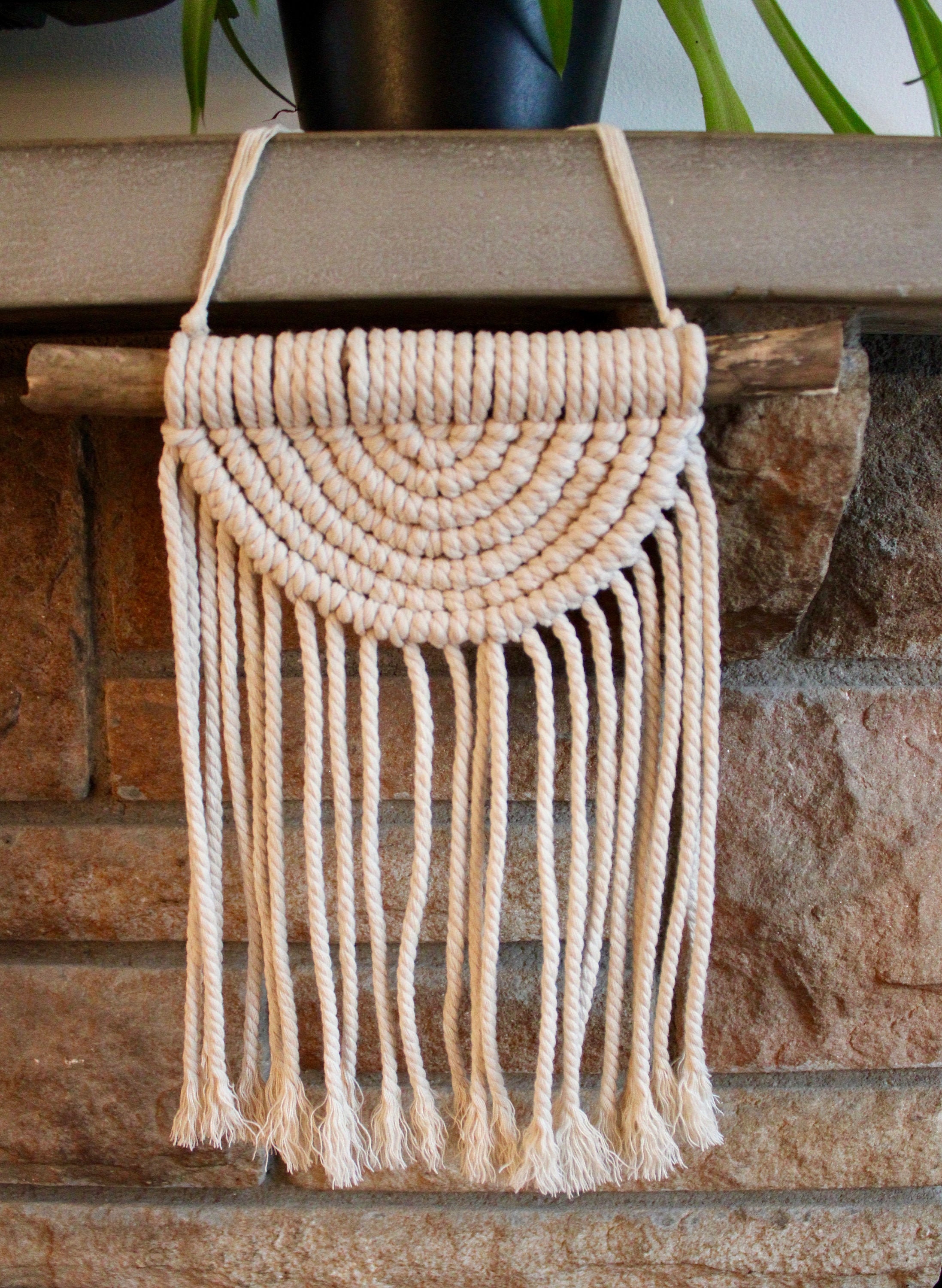 Art & Collectibles Fiber Arts Semi circlelunar macrame wall hanging