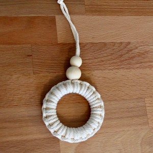 Macrame Minimalist Ring Ornament Christmas Tree Boho Natural Scandinavian Holiday Decor Single or Set