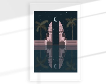 Gate of Heaven Bali Print Nighttime