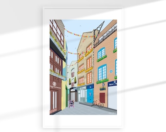 Neals Yard Illustration / London Artwork/ Covent Garden Artwork / London Illustration
