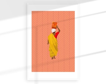 Indian Woman Illustration / Indian Print / Indian Illustration