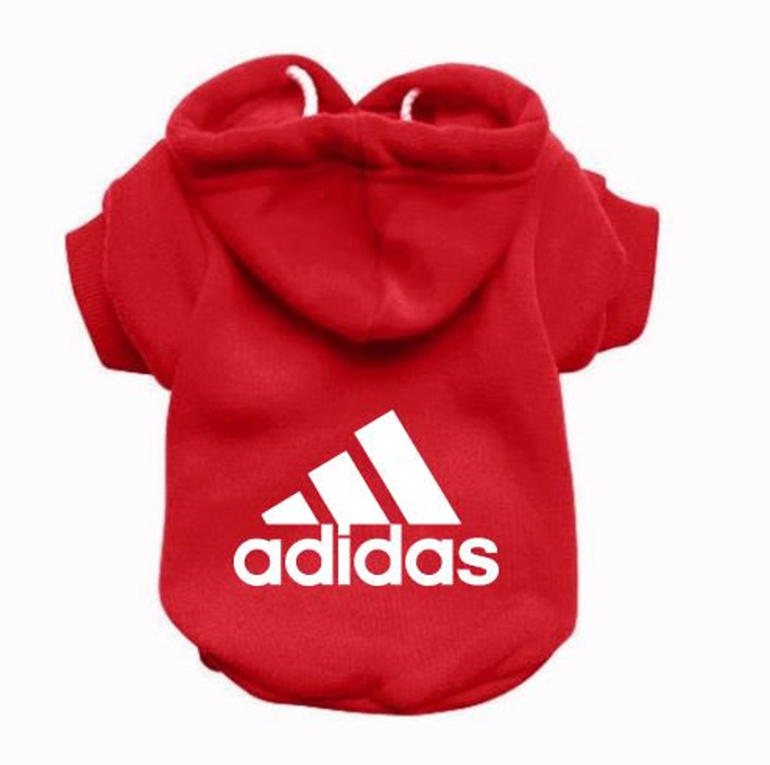 Adidas Designer Inspired Dog Hoodie Red Dog Sweater Red Etsy