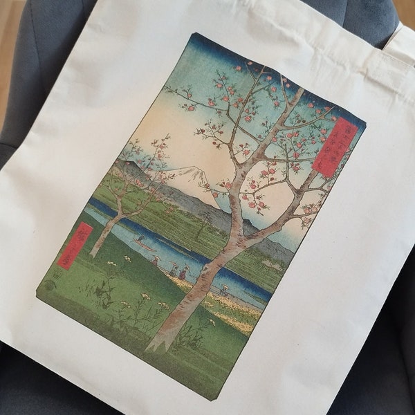 Japanische Ukiyo-e Fuji MountainSchultertasche, Canvas Tragetasche, Baumwolltasche,Anime Geschenk,Shopper Tasche,umweltfreundliche Tasche