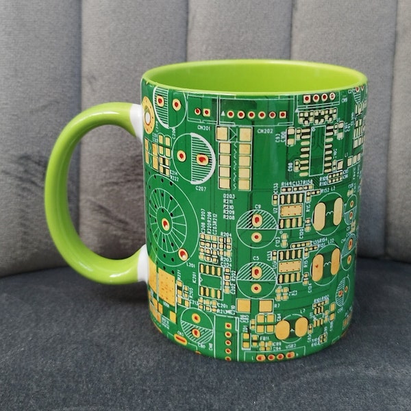 mugCoffee mug printed on the computer motherboard/Electrical Circuit Coffee Tea Mugs| Novelty Mugs for Engineers & Technicians