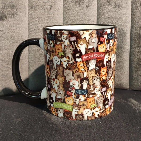 mug Cute Kitten Coffee Cup, Cat Party Coffee Cup, Group of Kittens, Cute Cats, Cup-Happy Cat