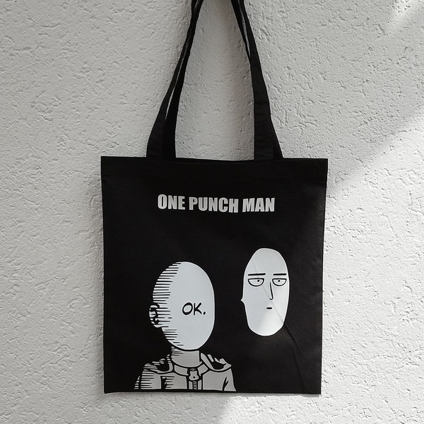 one punch man bag, shoulder bag, canvas carrying bag, anime, cotton bag, anime gift, shopper bag, eco-friendly bag, gymsack, sling bagck