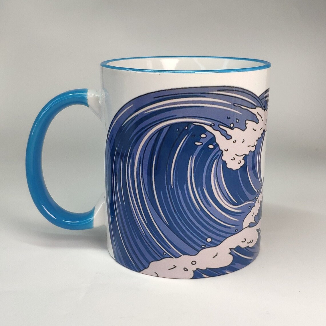 Japanese Abstract Wave 11oz Mug Japanese Mug Office Mug Etsy