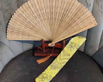 Handfächer Bambus Seiden Taschenfächer Klappfächer Deko Damen Faltbar Schwarz DE 
