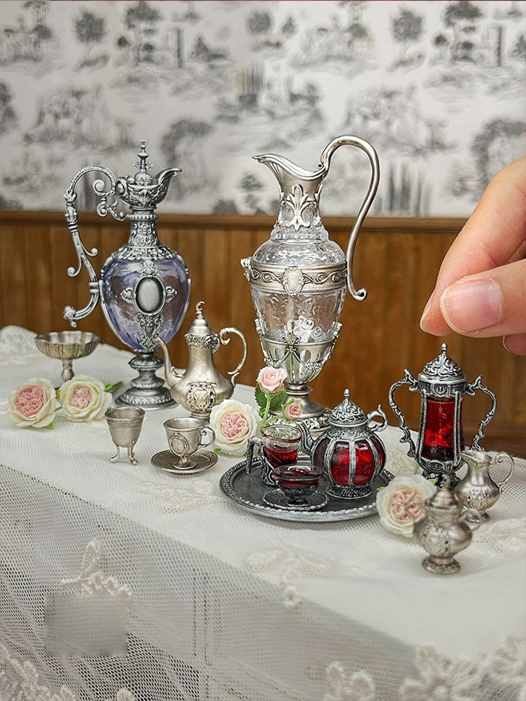 Miniature Moonlight Magic Tea Set, 1:6 Dollhouse Resin Tableware - Etsy