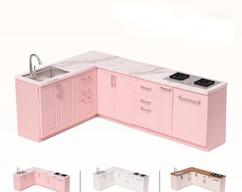 1:6 Dollhouse miniature mini simulation kitchen cupboard/wall cabinet/free combination cabinet/bjdblythe furniture models