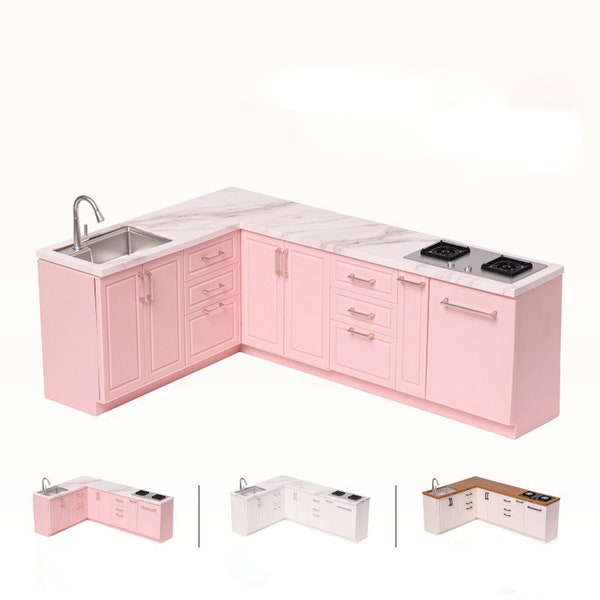 1:6 Dollhouse miniature mini simulation kitchen cupboard/wall cabinet/free combination cabinet/bjdblythe furniture models