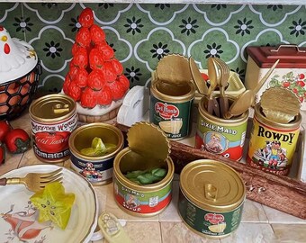 Handmade Dollhouse Miniature Food Cans: Mini Toys Ornaments
