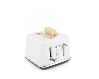 VIVIANU Miniature Toaster Bread Machine With Toast Kitchen Cookware Mini Doll House Accessories 1//6 1//12 Scale