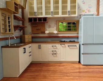 1:6 Dollhouse miniature mini simulation Kitchen Cupboard/Wall Cabinet model/bjdob11blythe furniture accessories/desktop model toys