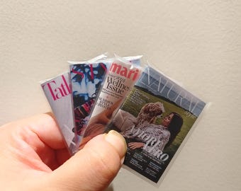 Mini Fashion Magazine Model, 1:6 & 1∶4 Scale, (4pcs/set)