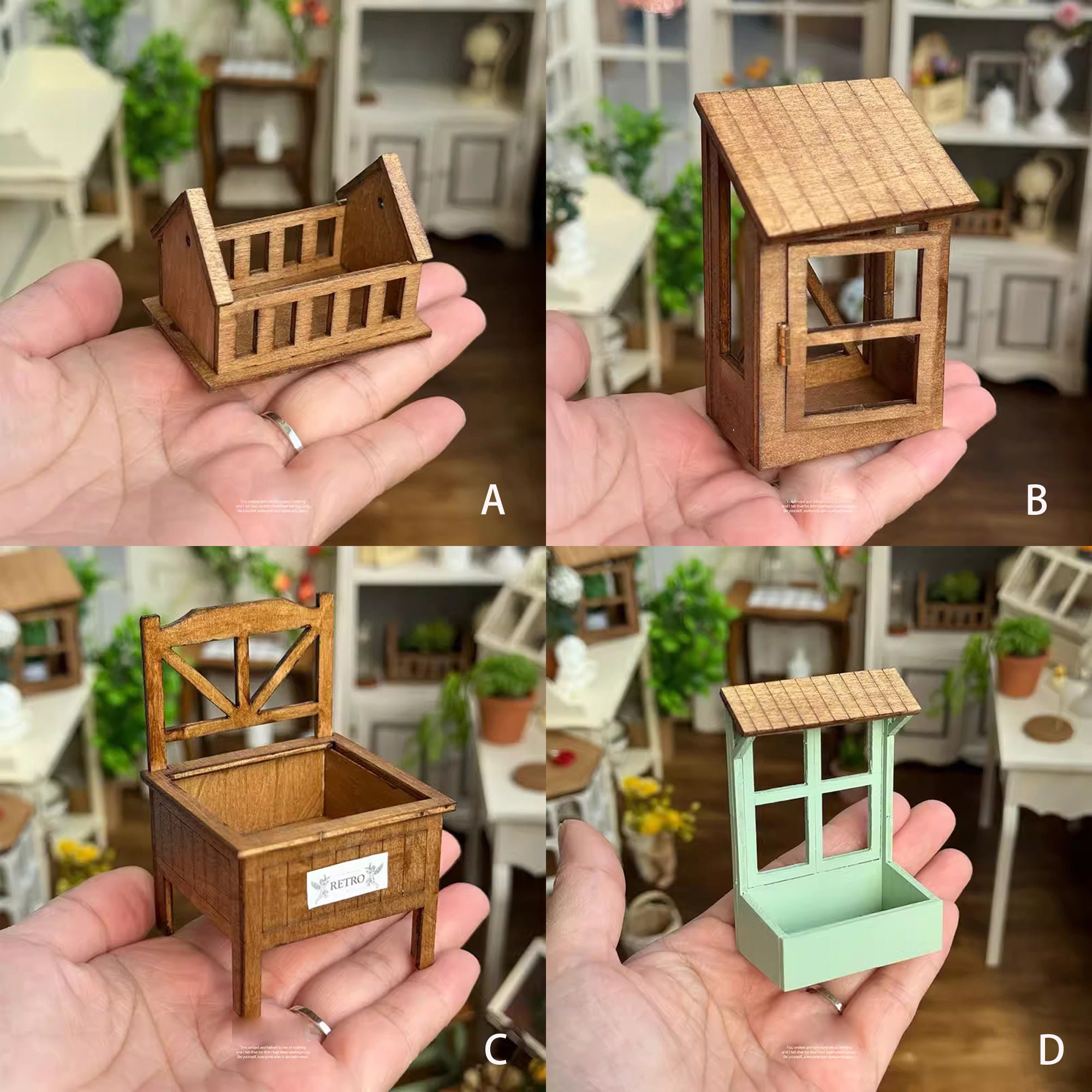 Cesto In Vimini In Miniatura Scala 1:6 Per Casa Delle Bambole - Fatto A Mano - HEALERWORLD