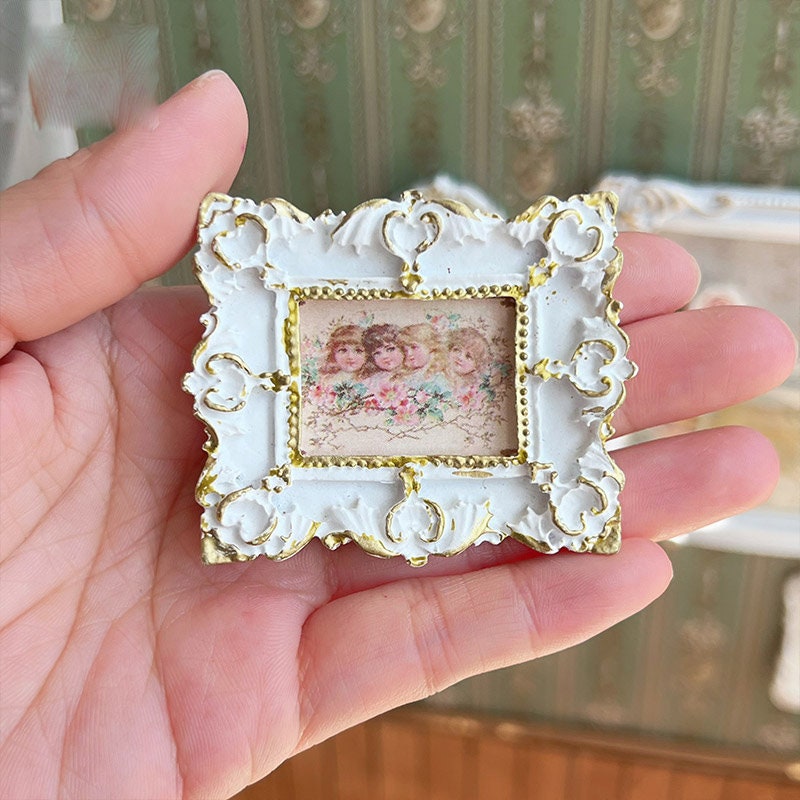 Melody Jane Miniature Dovecote Picture Painting - 1:12 Scale Dollhouse Accessory, White Frame - View #10
