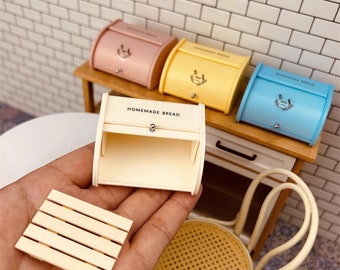 Handmade 1:6 dollhouse miniature mini simulation DIY bread box storage tank model, bjd ob24 ob11 blythe dolls kitchen accessories toy model