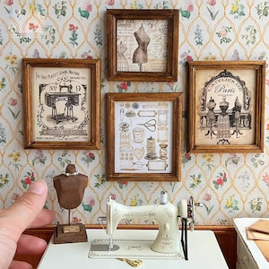 Handmade 1:6 Dollhouse miniature mini simulation Retro decorative painting/Photo frame/tailor shop model/bjdob11blythe furniture accessories