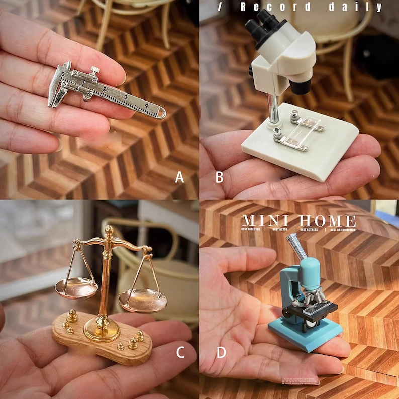 Dollhouse Miniature: Scientist Laboratory Workbench, Microscope, Test ...
