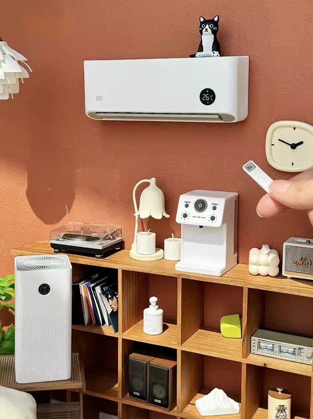 1:6 Dollhouse Miniature Mini Simulation Air Conditioner/remote Control ...