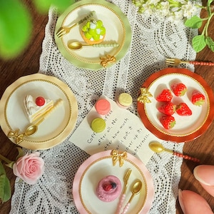 Hand painted 1:6 Dollhouse miniature mini simulation Bow Tie Plate/kitchen Cutlery model/bjdob11blythe kitchen accessories/play house toys