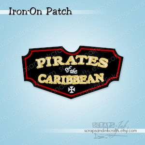 PIRATES RIDE SIGN Embroidered Iron-On Patch for Crafts, Hats, Clothing, Backpacks, Jackets, Bags, Gifts & Home Décor- 70662