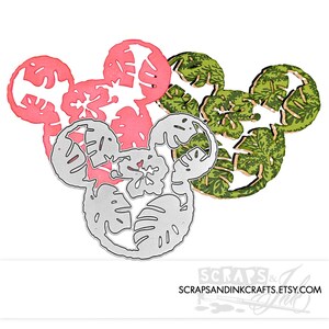 TROPICAL MOUSE Matriz de corte de metal para artesanato em papel, álbuns de recortes, cartões, presentes, etiquetas, planejadores, festa DIY e decoração para casa - 20933
