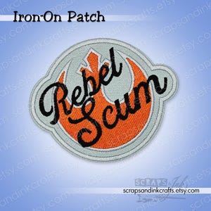 Écusson thermocollant brodé REBEL SCUM pour loisirs créatifs, chapeaux, cadeaux, vêtements, sacs à dos, vestes, sacs, décoration intérieure - 70442