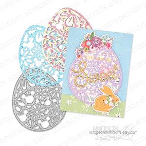 Troquel de corte de metal LACE EGG para manualidades de papel, álbumes de recortes, tarjetas, regalos, etiquetas, planificadores, fiestas y decoración del hogar - 20407