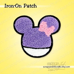 DAISY MOUSE Shaped Embroidered Chenille Iron-On Patch for Jackets/Clothing, Hats, Bags/Backpacks, Crafts & Décor- 70444