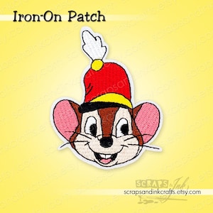 DUMBO'S TIMOTHY MOUSE Embroidered Iron-On Patch for Crafts, Clothing, Jackets, Hats, Bags, & Home Décor- 70286