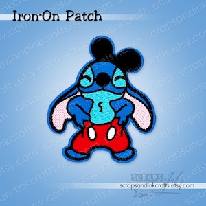 STITCH AS MICKEY Embroidered Iron-On Patch for Crafts, Hats, Gifts, Clothing, Backpacks, Jackets, Bags, Home Décor- 70292
