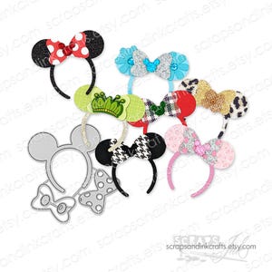 DIADEMA DE RATÓN Juego de 5 troqueles de corte de metal para manualidades de papel, álbumes de recortes, tarjetas, regalos, etiquetas, planificadores, fiestas de bricolaje y decoración del hogar - 21012