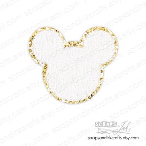 WHITE MIOUSE Embroidered/Chenille Iron-On Patch for DIY Crafts, Clothing, Bags & Home Décor- 70107