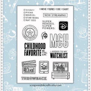 WATCH LIST Clear Cling Mount Stamp Set for Disney-Inspired Papercrafts, Gifts, Party & Home Décor- 60119
