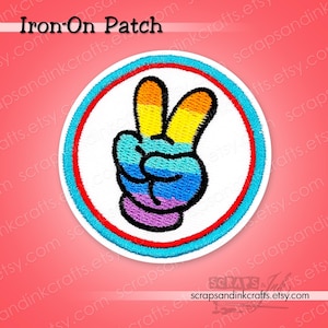 RAINBOW GLOVE Embroidered Iron-On Patch for Crafts, Clothing, Hats, Bags, Accessories & Décor- 70315