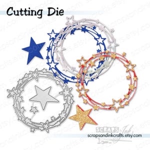 STAR ORBIT Set of 3 Metal Cutting Dies for Papercrafts, Scrapbooks, Cards, Gifts, Journals, Planners, Party & Home Décor- 20146