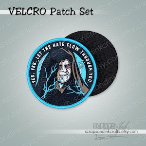 QUE EL ODIO... Señor Oscuro de los Sith Parche bordado de 2 piezas con cierre de velcro / para coser en ropa, chaquetas, sombreros, bolsos y accesorios - 70652