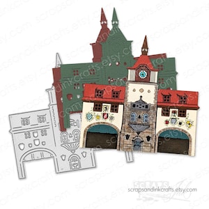 DEUTSCHLAND EPCOT PAVILLON Bavarian Platz *Exklusiv! Metall-Stanzschablone für Papierbasteln, Scrapbooks, Karten & Reisetagebücher-20957