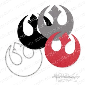 Matriz de corte de metal REBEL ALLIANCE para artesanato em papel, cartões, presentes, diários, etiquetas, decoração de festas e casa com tema Star Wars - 20386