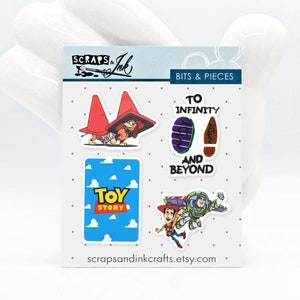 TOY STORY #9 Set of 4 Acrylic Embellishments for Disney-Themed Crafts, Scrapbooks, Cards, Hair Accessories, Gifts/Home Décor- 41162