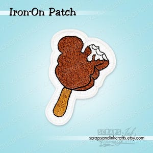 MICKEY ICECREAM BAR Embroidered Iron-On Patch for Crafts, Clothing, Bags & Home Décor- 70201