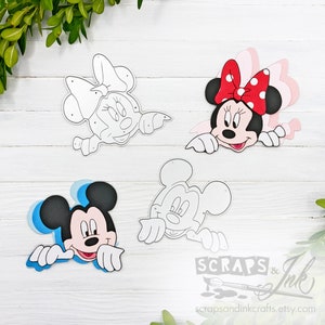 PEEKING MICE - Lot de 2 matrices de découpe en métal pour travaux manuels, albums de scrapbooking, cartes, cadeaux, étiquettes, agendas, bricolage de fête et décoration d'intérieur - 20608