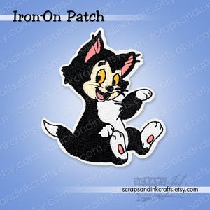FIGARO the CAT from PINOCCHIO Embroidered Iron-On Patch for Crafts, Hats, Jackets, Bags, Clothing, Backpacks, Décor- 70373