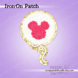 ROSA BALLONG Broderad/Chenille Stryklapp för DIY-pyssel, kläder, väskor och heminredning - 70111