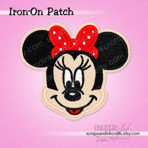 MINNIE MAUS Aufnäher zum Aufbügeln für Bastelarbeiten, Hüte, Kleidung, Rucksäcke, Jacken, Taschen, Geschenke, Dekoration - 70489