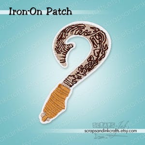 MAUI'S FISH HOOK Embroidered Iron-On Patch for Crafts, Hats, Gifts, Clothing, Backpacks, Jackets, Bags, Home Décor- 70400