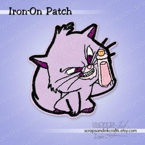 Patch bordado termocolante da Gata Yzma com Veneno (A Nova Onda do Imperador) para artesanato, chapéus, roupas, mochilas, jaquetas, bolsas e decoração - 70359