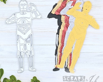 DROID 1 fustella in metallo per creazioni con la carta, cartoline, album di ritagli, diari, regali, feste fai da te e decorazioni per la casa a tema Disney/Star Wars - 20601
